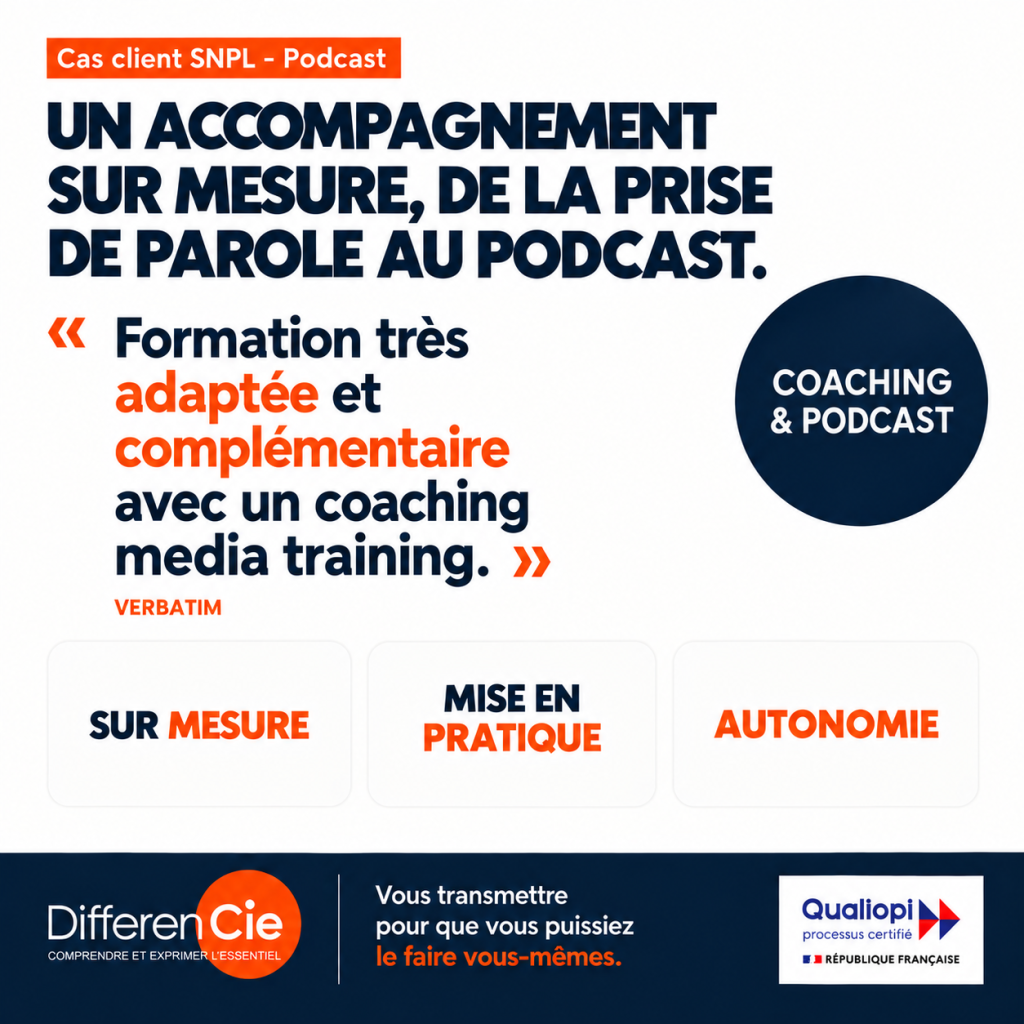 Formation podcast et media training en entreprise : cas client SNPL accompagné par DifferenCie